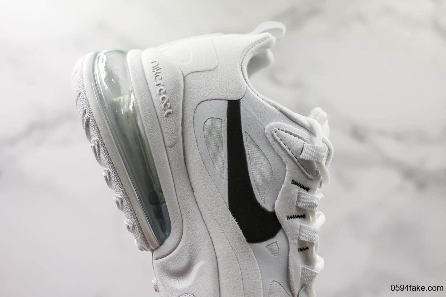 耐克Nike React Air Max 270纯原版本瑞亚后半掌气垫百搭运动慢跑鞋贱猫联名款 货号:AQ9087-101