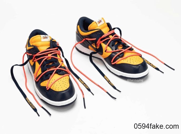 黄蓝Off-White x Nike Dunk Low实物图释出！是心动的感觉没错了！ 货号：CT0856-700
