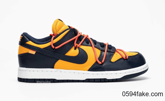 黄蓝Off-White x Nike Dunk Low实物图释出！是心动的感觉没错了！ 货号：CT0856-700