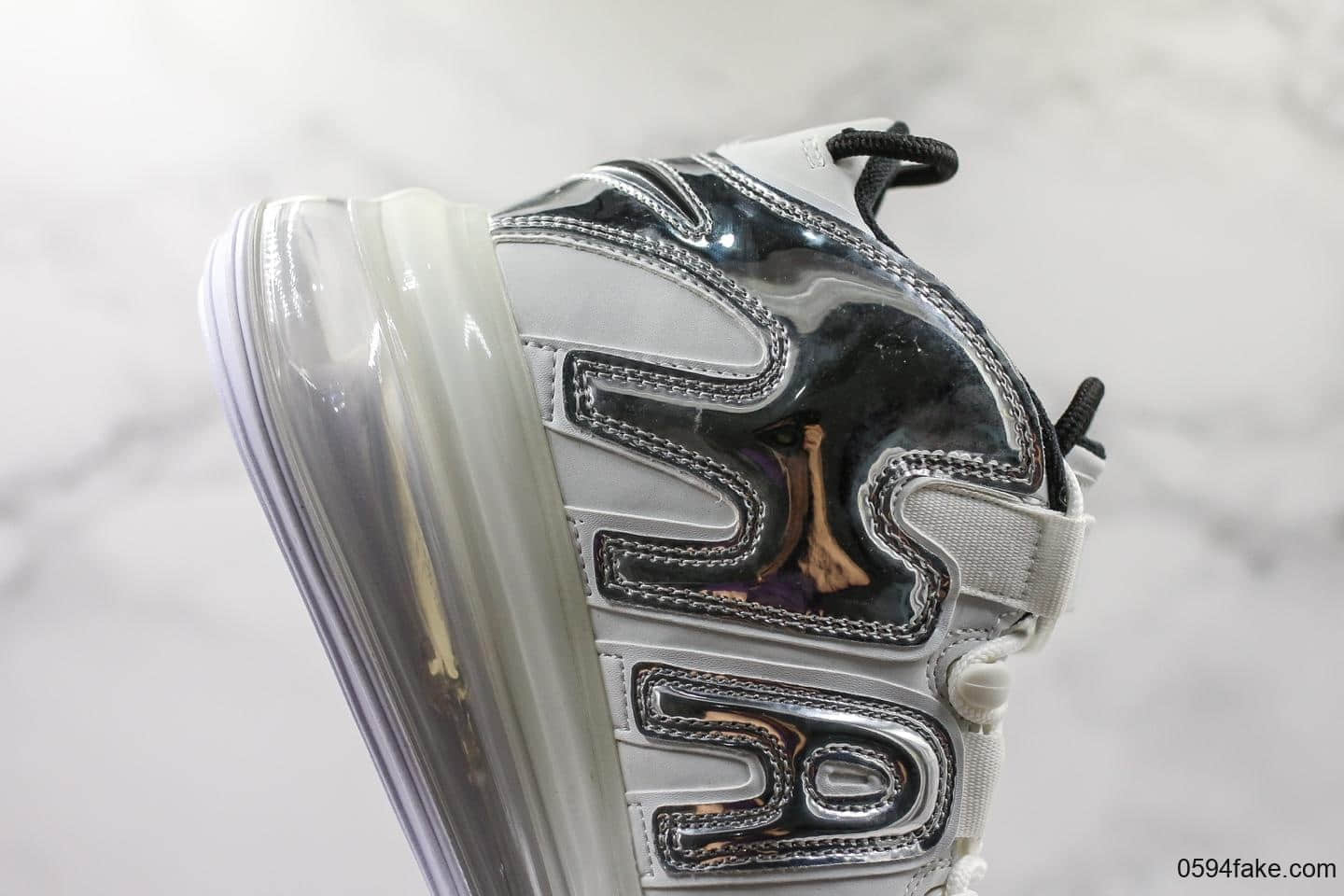 耐克Nike Air More Uptempo 720 QS Black Metallic纯原版本皮蓬大气垫皮蓬复古前卫中帮运动慢跑鞋 货号:BQ7668-100