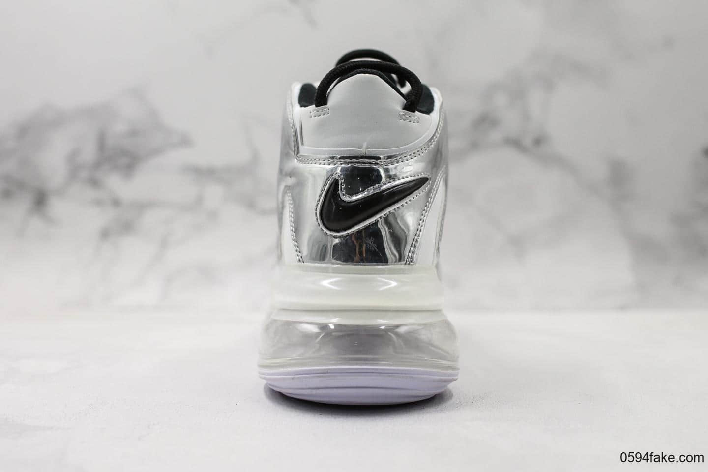 耐克Nike Air More Uptempo 720 QS Black Metallic纯原版本皮蓬大气垫皮蓬复古前卫中帮运动慢跑鞋 货号:BQ7668-100