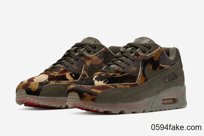 仿鳄鱼皮+虎皮鞋面!这双Nike Air Max 90也太狂野不羁了吧! 货号:CU0675-300