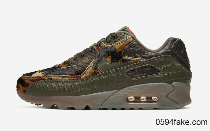 仿鳄鱼皮+虎皮鞋面!这双Nike Air Max 90也太狂野不羁了吧! 货号:CU0675-300