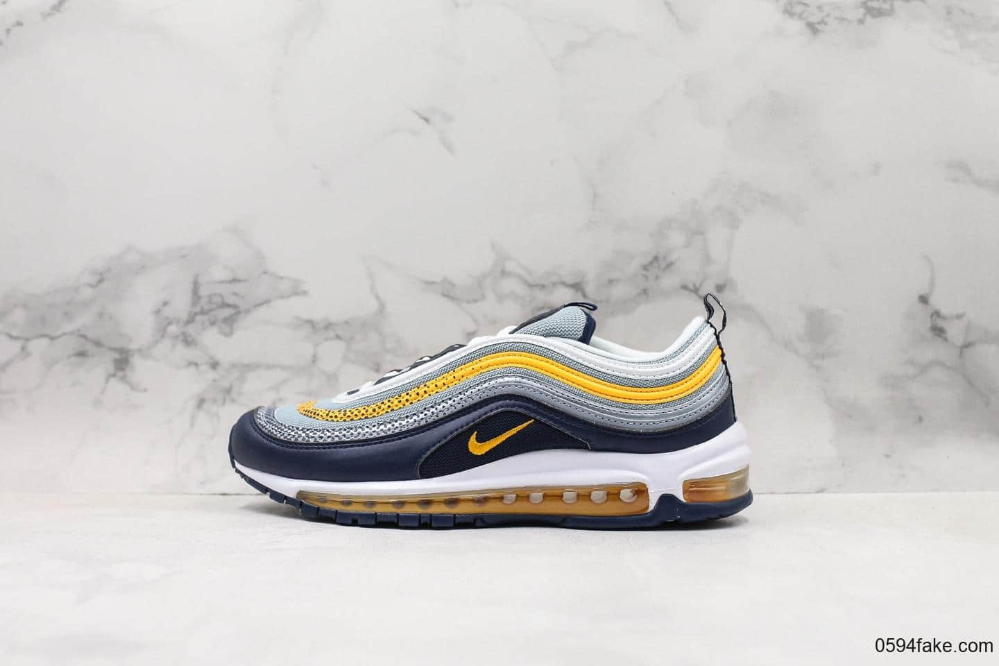 耐克Nike Air Max 97纯原版本全新黄黑配色子弹头气垫鞋原厂TPU反光材料 (ID:15456) - 图片1