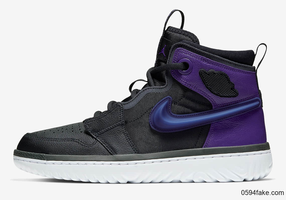 经典黑紫配色!这双Air Jordan 1 React你会入手吗? 货号:AR5321-005