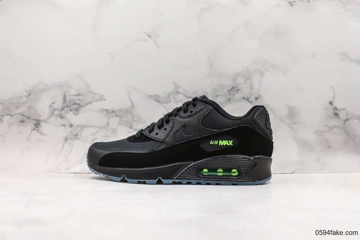 耐克Nike Wmns Air Max 90 SE“Day teal tint”黑绿复古气垫运动慢跑鞋公司级带半码 正确Air气垫+PU高弹大底 货号:AQ6101-001