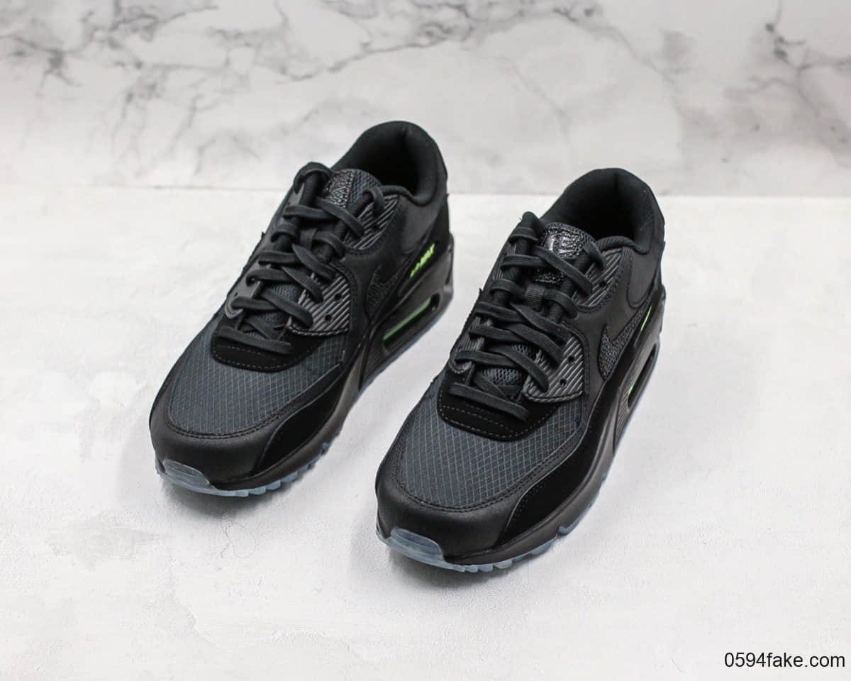 耐克Nike Wmns Air Max 90 SE“Day teal tint”黑绿复古气垫运动慢跑鞋公司级带半码 正确Air气垫+PU高弹大底 货号:AQ6101-001