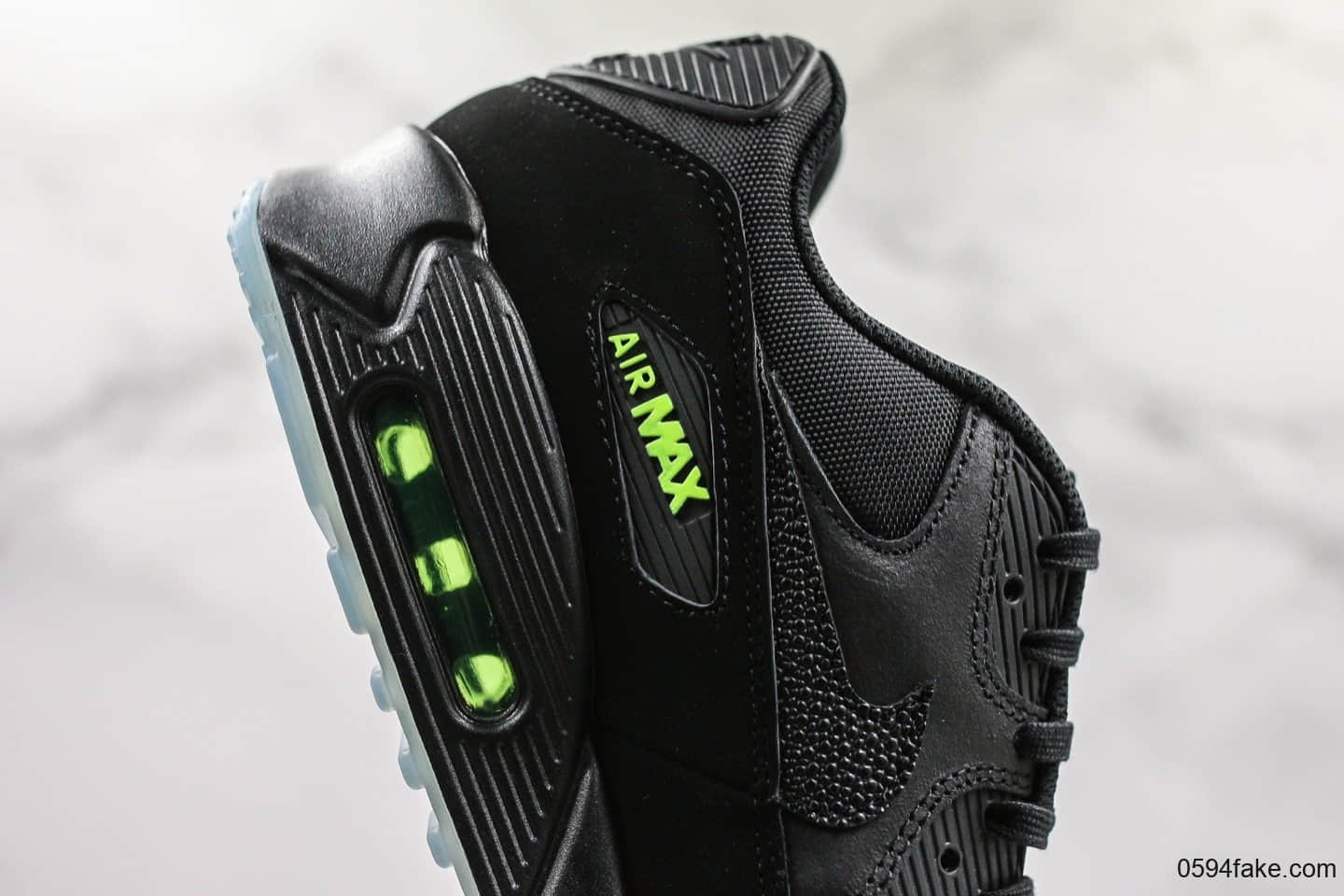 耐克Nike Wmns Air Max 90 SE“Day teal tint”黑绿复古气垫运动慢跑鞋公司级带半码 正确Air气垫+PU高弹大底 货号:AQ6101-001
