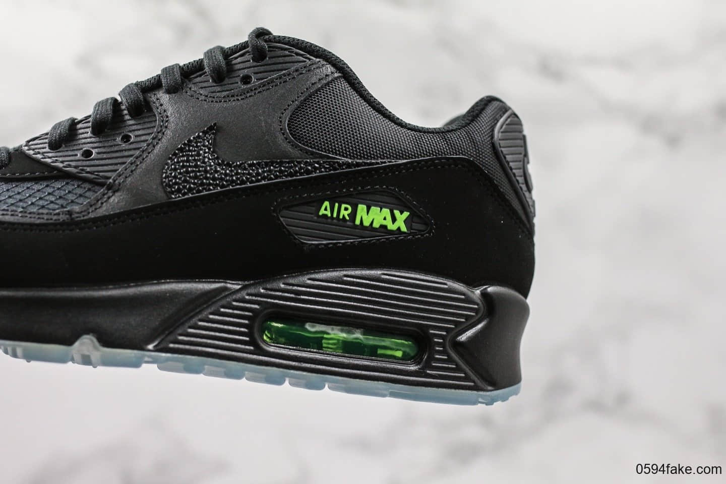 耐克Nike Wmns Air Max 90 SE“Day teal tint”黑绿复古气垫运动慢跑鞋公司级带半码 正确Air气垫+PU高弹大底 货号:AQ6101-001