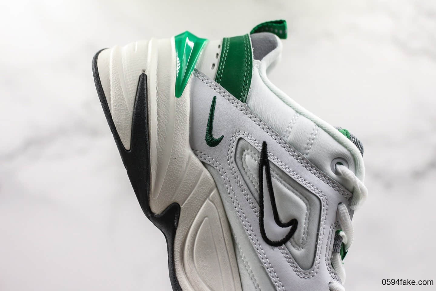 耐克Nike Air Monarch the M2K Tekno白灰绿M2K老爹鞋复古休闲运动鞋真标带半码 原厂模具开发 货号:AV4789-009