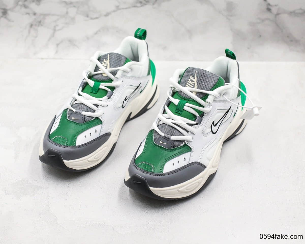 耐克Nike Air Monarch the M2K Tekno白灰绿M2K老爹鞋复古休闲运动鞋真标带半码 原厂模具开发 货号:AV4789-009