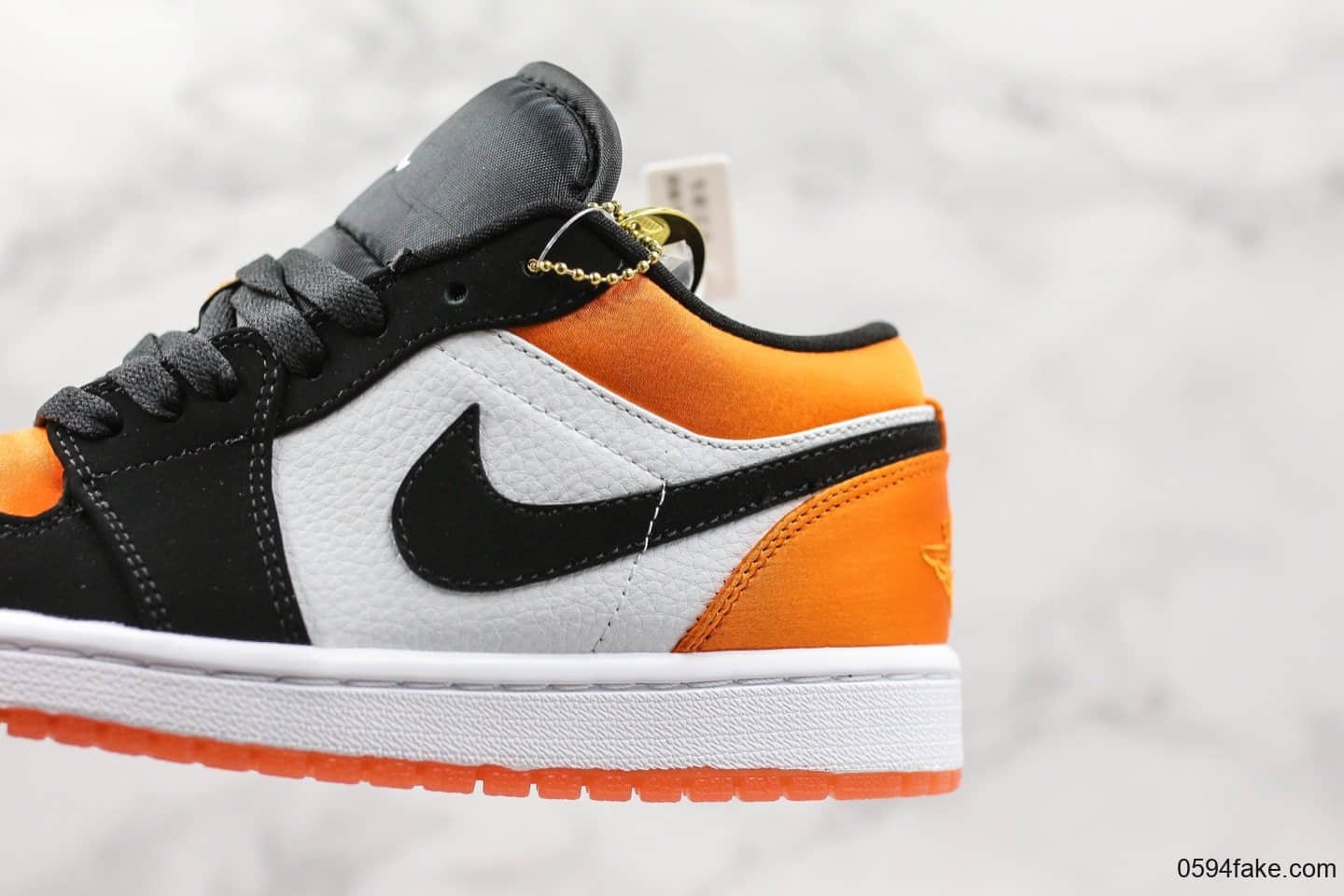 乔丹Air Jordan 1 Low Shattered Backboard纯原版本乔1黑橙丝绸扣碎低帮系列休闲百搭运动板鞋 货号:553558-010