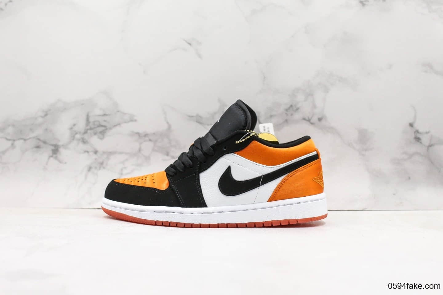 乔丹Air Jordan 1 Low Shattered Backboard纯原版本乔1黑橙丝绸扣碎低帮系列休闲百搭运动板鞋 货号:553558-010