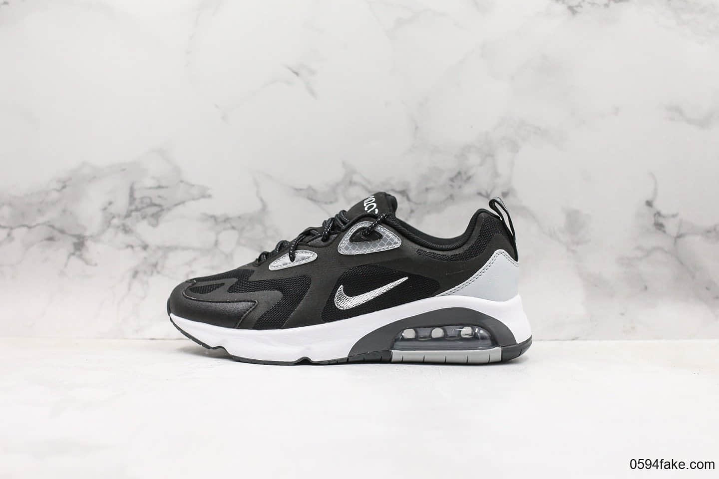 耐克Nike Air Max 200复古气垫鞋休闲跑步鞋黑白公司级官方同步二维码鞋标原盒原标区分通货 (ID:16494) - 图片1