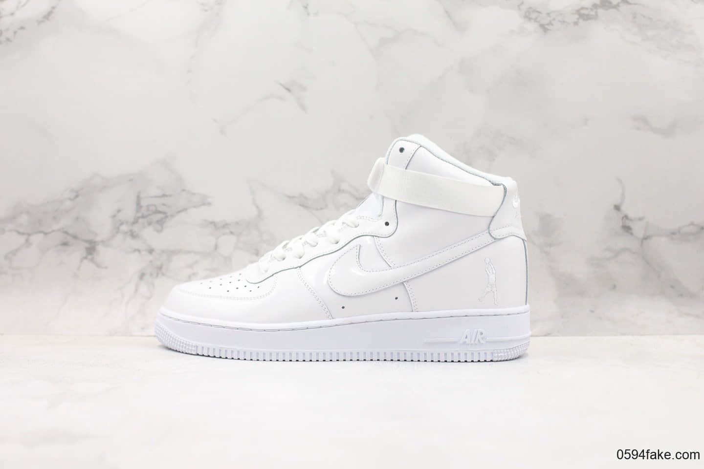 耐克Nike Air Force 1 Hight Sheed纯原版本空军一号冠军系列华莱士漆皮白色内置气垫 (ID:16767) - 图片1
