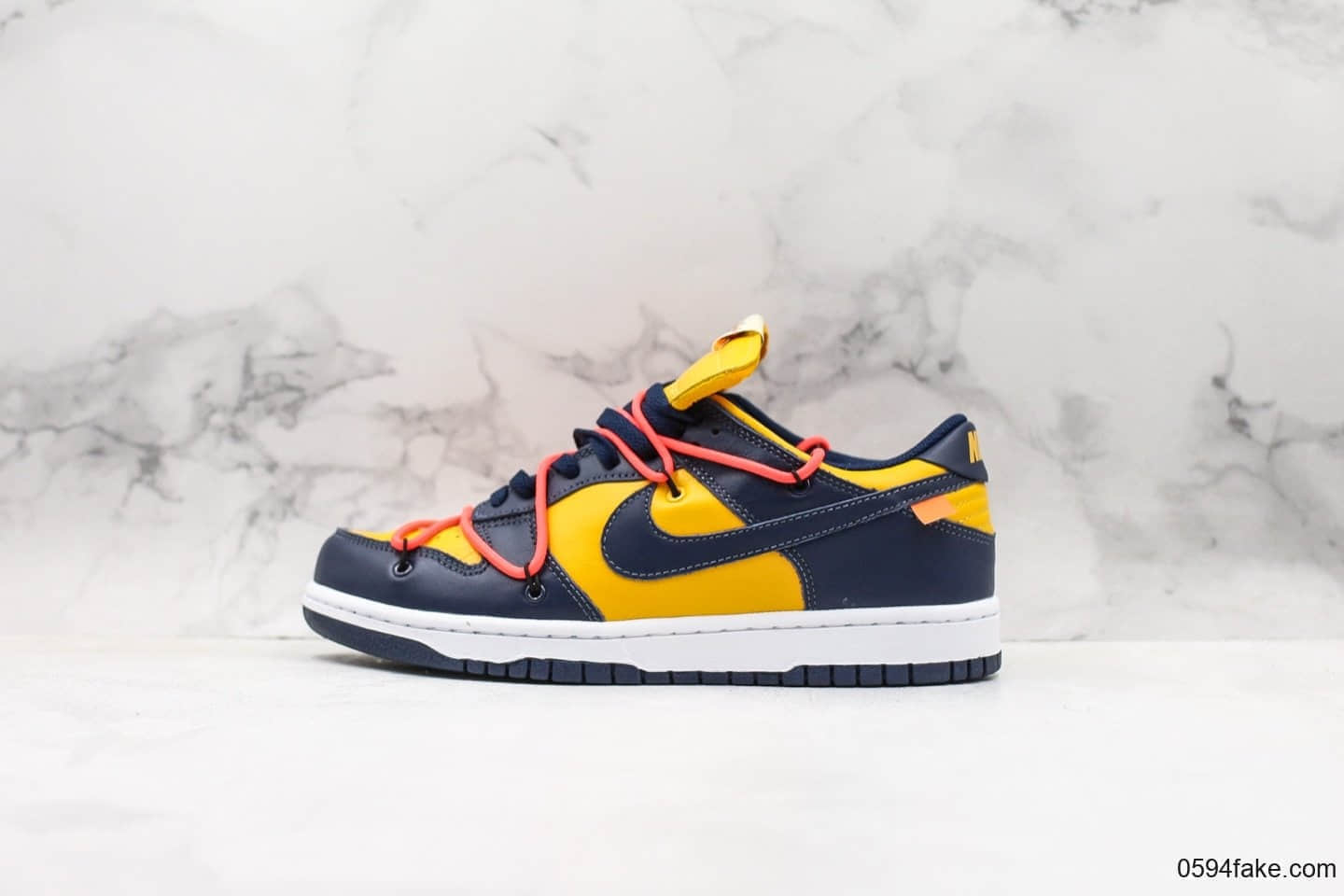 耐克Nike SB Dunk Low联名OFF-White黑橙色纯原版本新款内置气垫SB系列DUNK板鞋 货号:CT0856-700