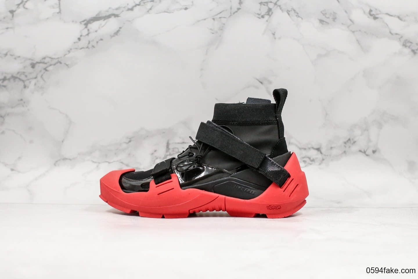 耐克Nike Free TR 3 SP Black Red xMMW联名款纯原版本机能袜子尼龙拉链中帮运动套底慢跑鞋尼龙布黑红 (ID:16890) - 图片1