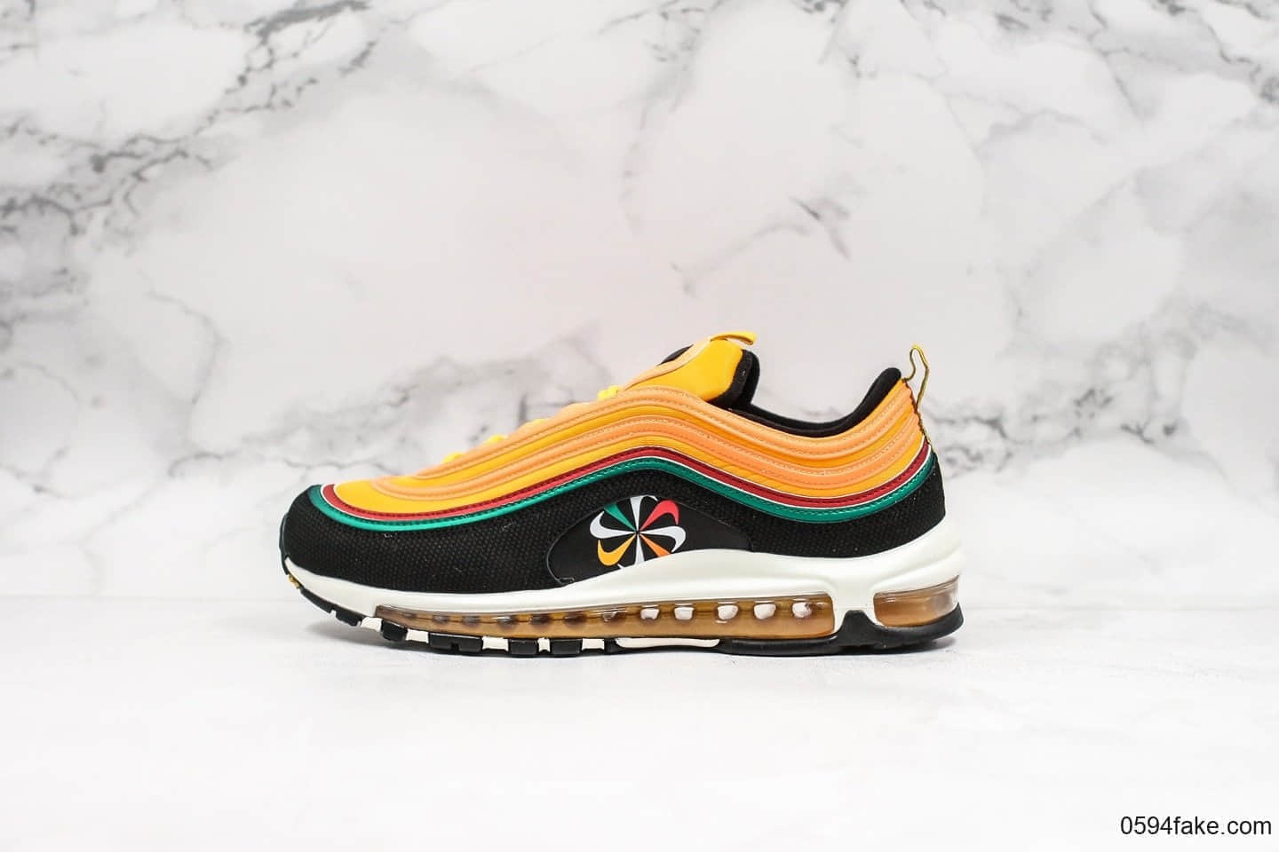 耐克Nike Air Max 97全新配色黑橙色大风车纯原版本市场首家原模原气垫卡色匹配原版 (ID:16922) - 图片1