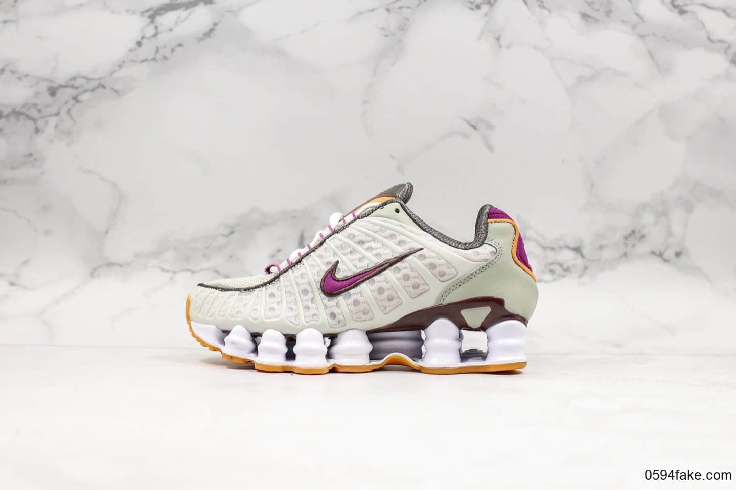 耐克Nike Shox TL气柱弹簧鞋休闲跑鞋灰粉色公司级带半码独立开发气柱鞋膜提供出色缓震性能 (ID:16948) - 图片1