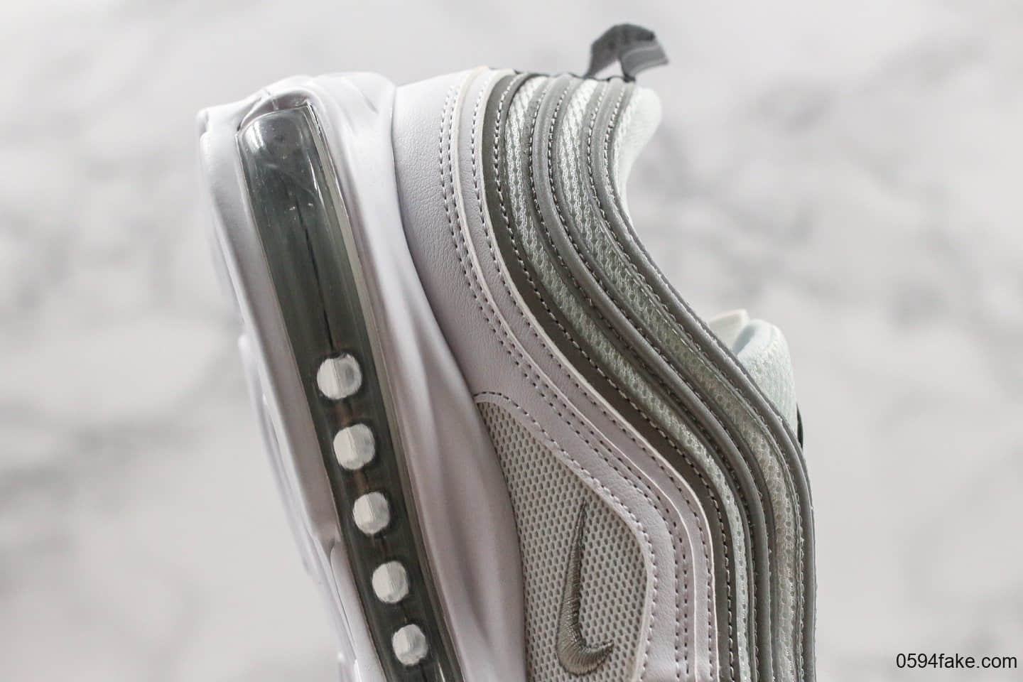 耐克Nike Air Max 97 Reflect Silver纯原版本3M反光银灰子弹气垫鞋原底原面小潘气垫正确版型 货号:921826-105