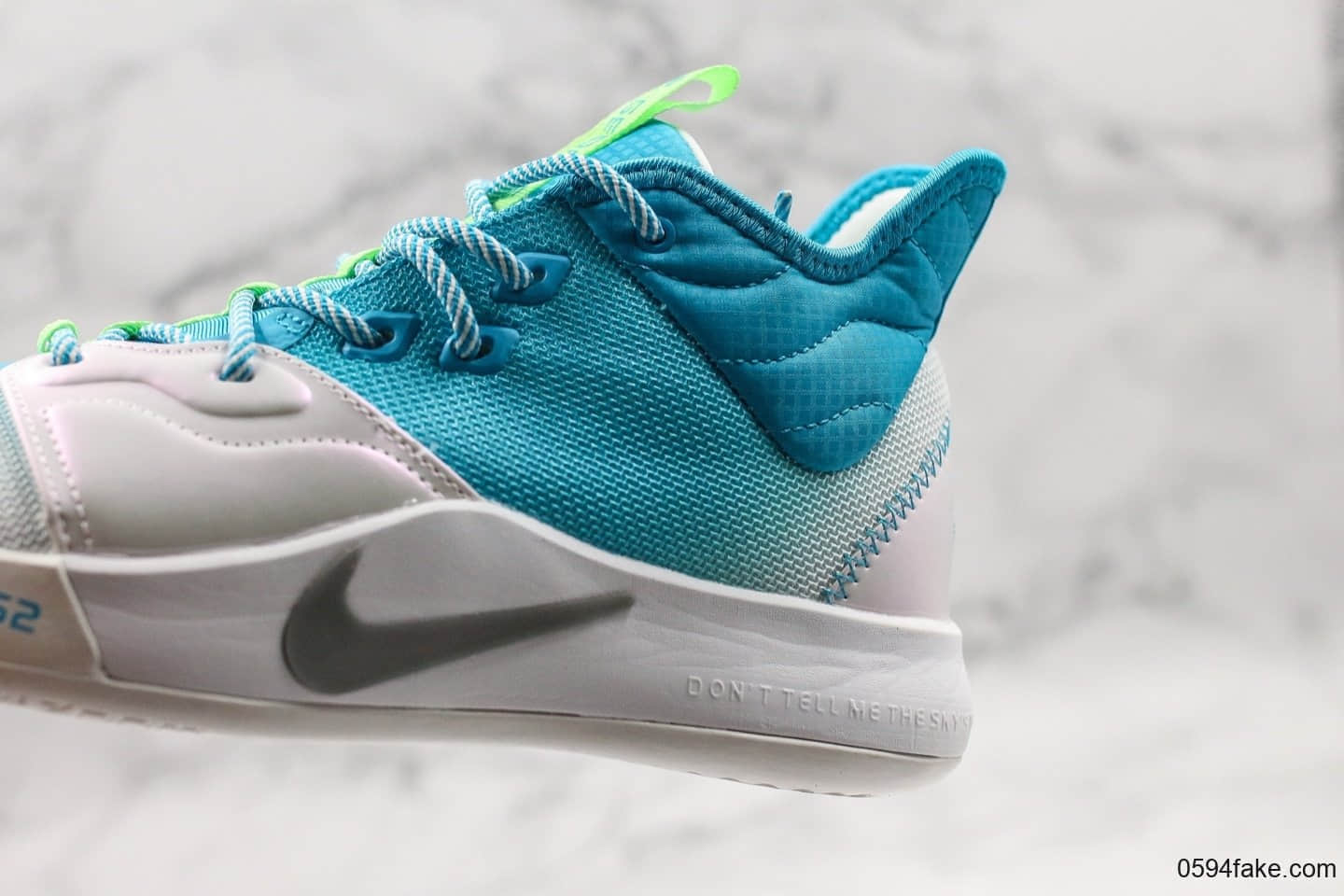 耐克Nike PG3 EP纯原版本保罗乔治三代路亚白蓝假饵钓鱼男子实战篮球鞋前掌ZOOM气垫 货号:AO2608-005