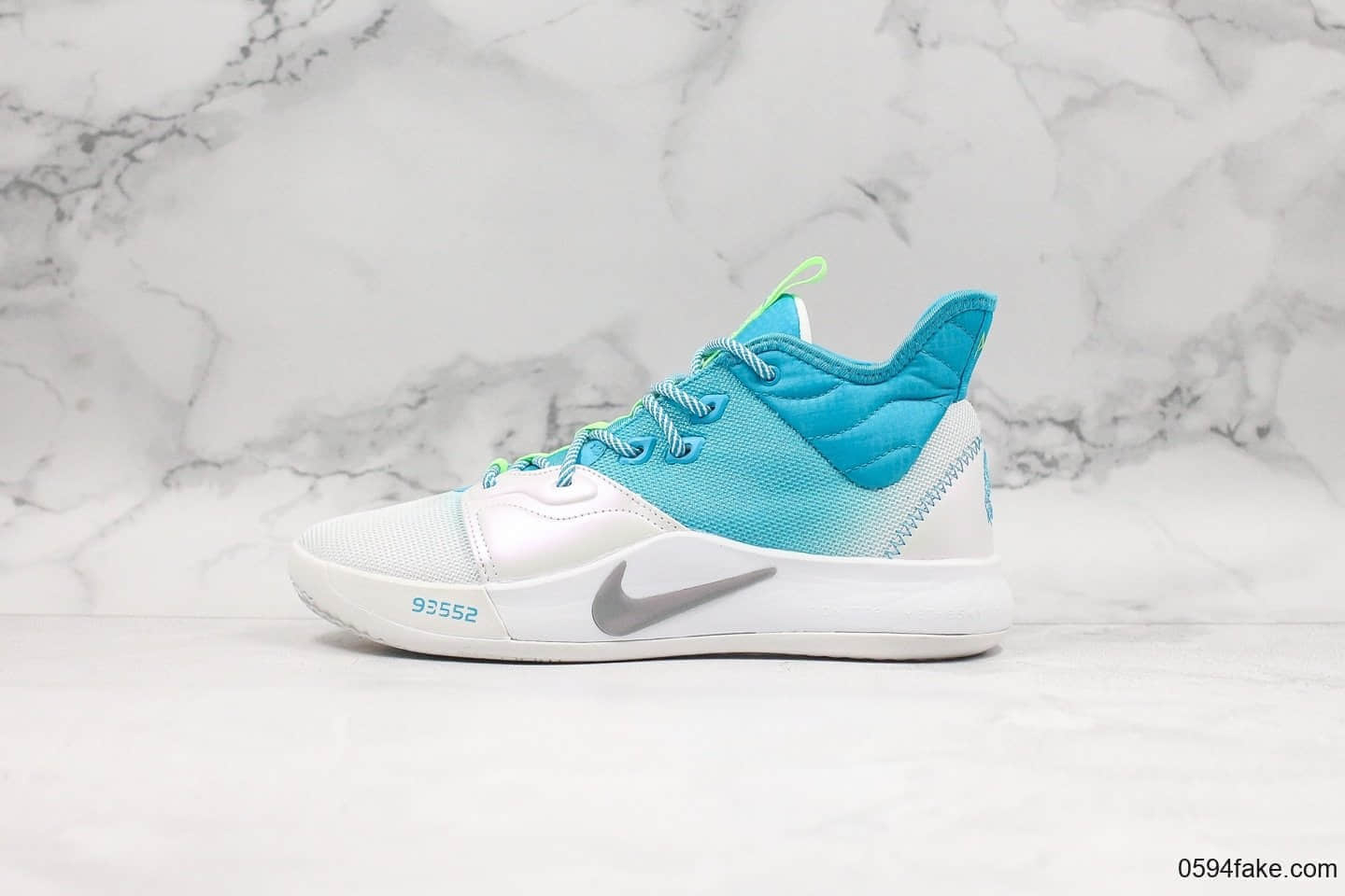 耐克Nike PG3 EP纯原版本保罗乔治三代路亚白蓝假饵钓鱼男子实战篮球鞋前掌ZOOM气垫 货号:AO2608-005