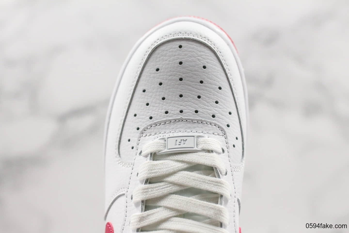 耐克Nike Air Force 1 Low低帮空军一号白红公司级版本原厂Solo气垫原档案数据开发原装黑盒 货号:AH0287-107
