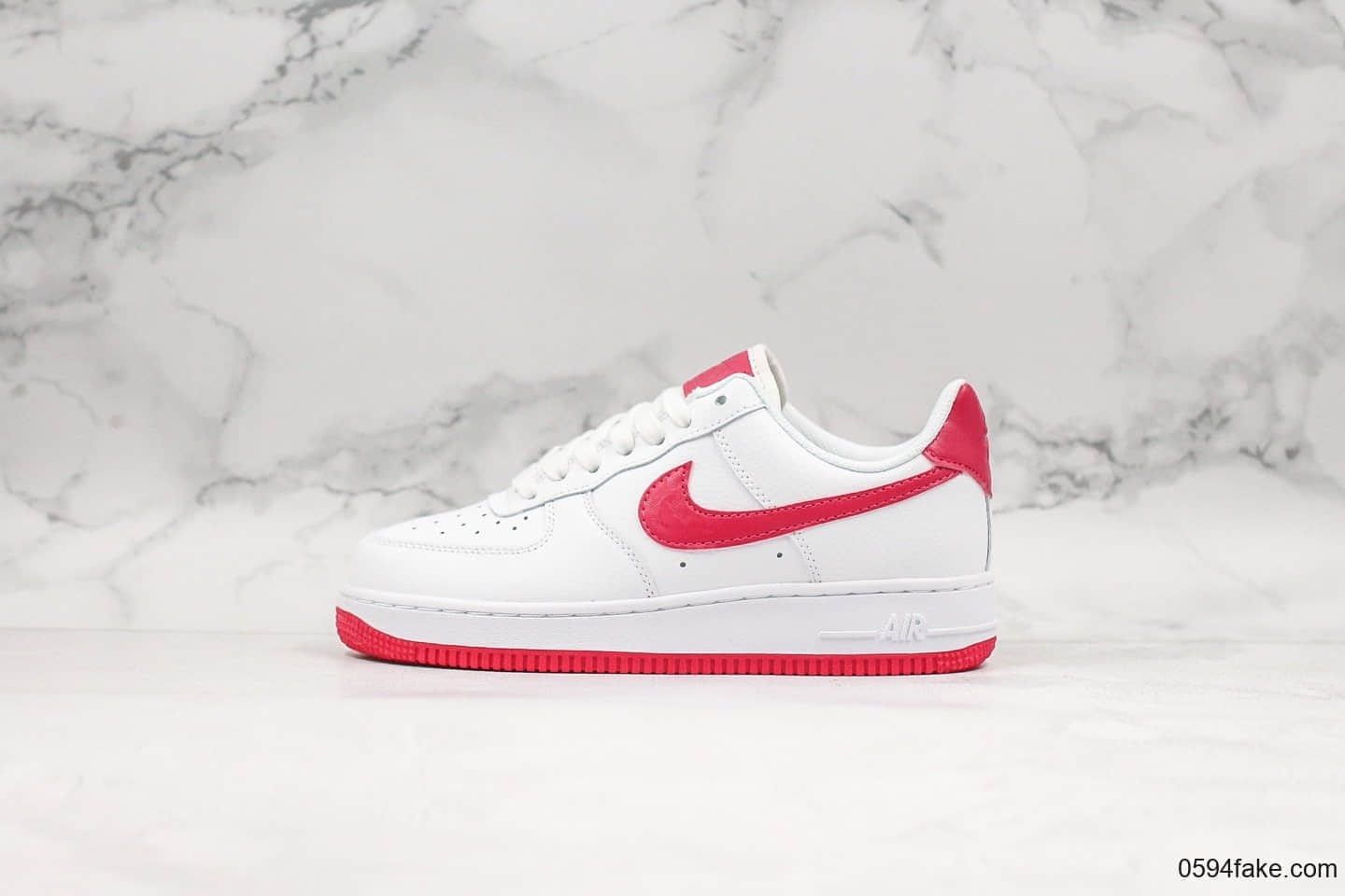 耐克Nike Air Force 1 Low低帮空军一号白红公司级版本原厂Solo气垫原档案数据开发原装黑盒 货号:AH0287-107