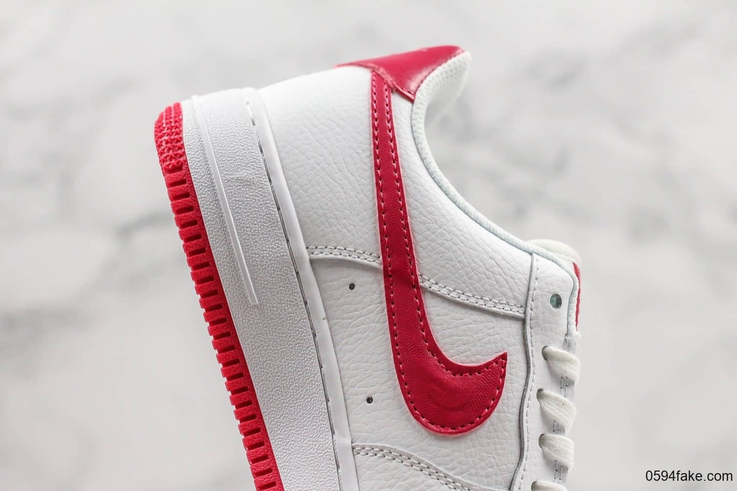 耐克Nike Air Force 1 Low低帮空军一号白红公司级版本原厂Solo气垫原档案数据开发原装黑盒 货号:AH0287-107