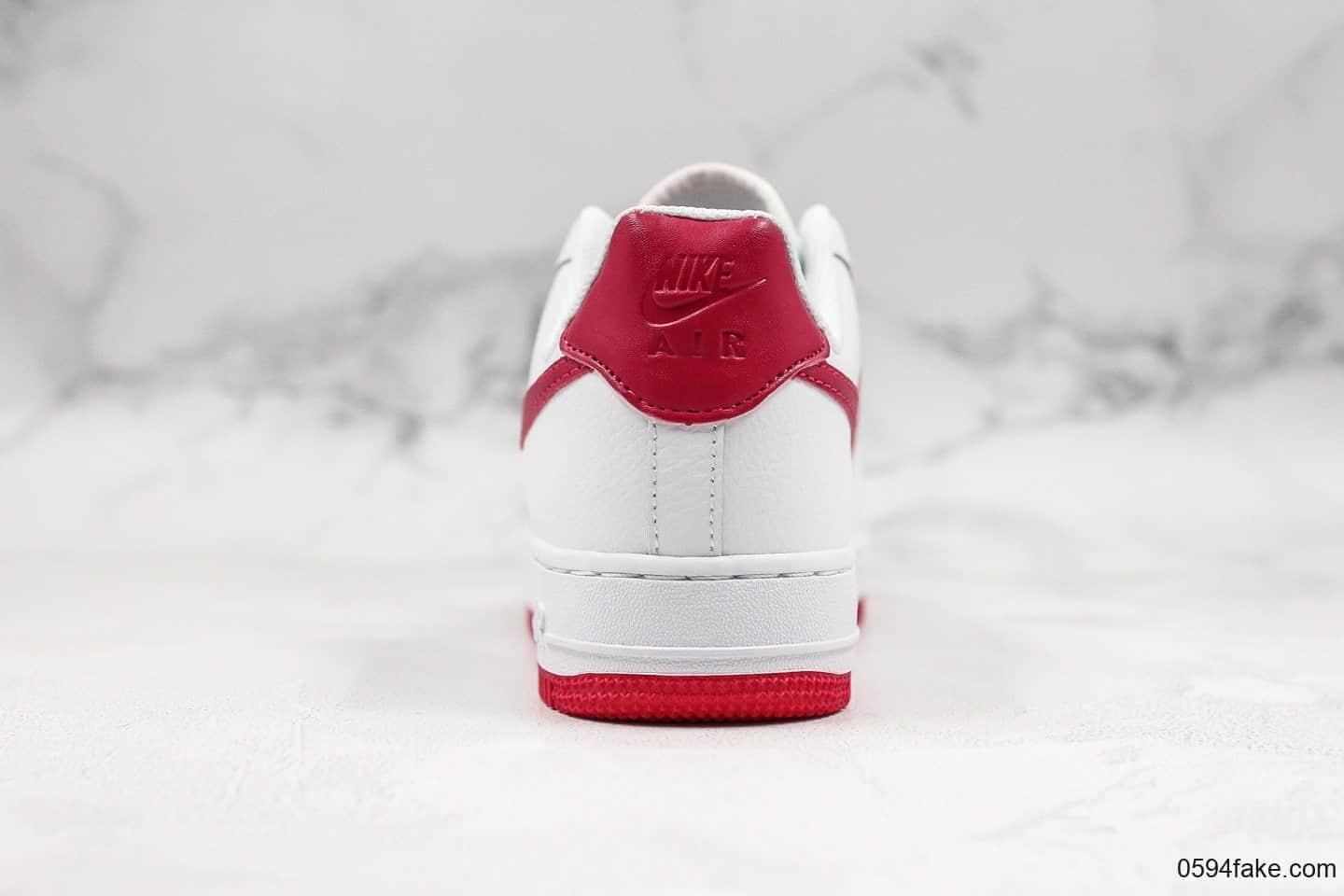 耐克Nike Air Force 1 Low低帮空军一号白红公司级版本原厂Solo气垫原档案数据开发原装黑盒 货号:AH0287-107