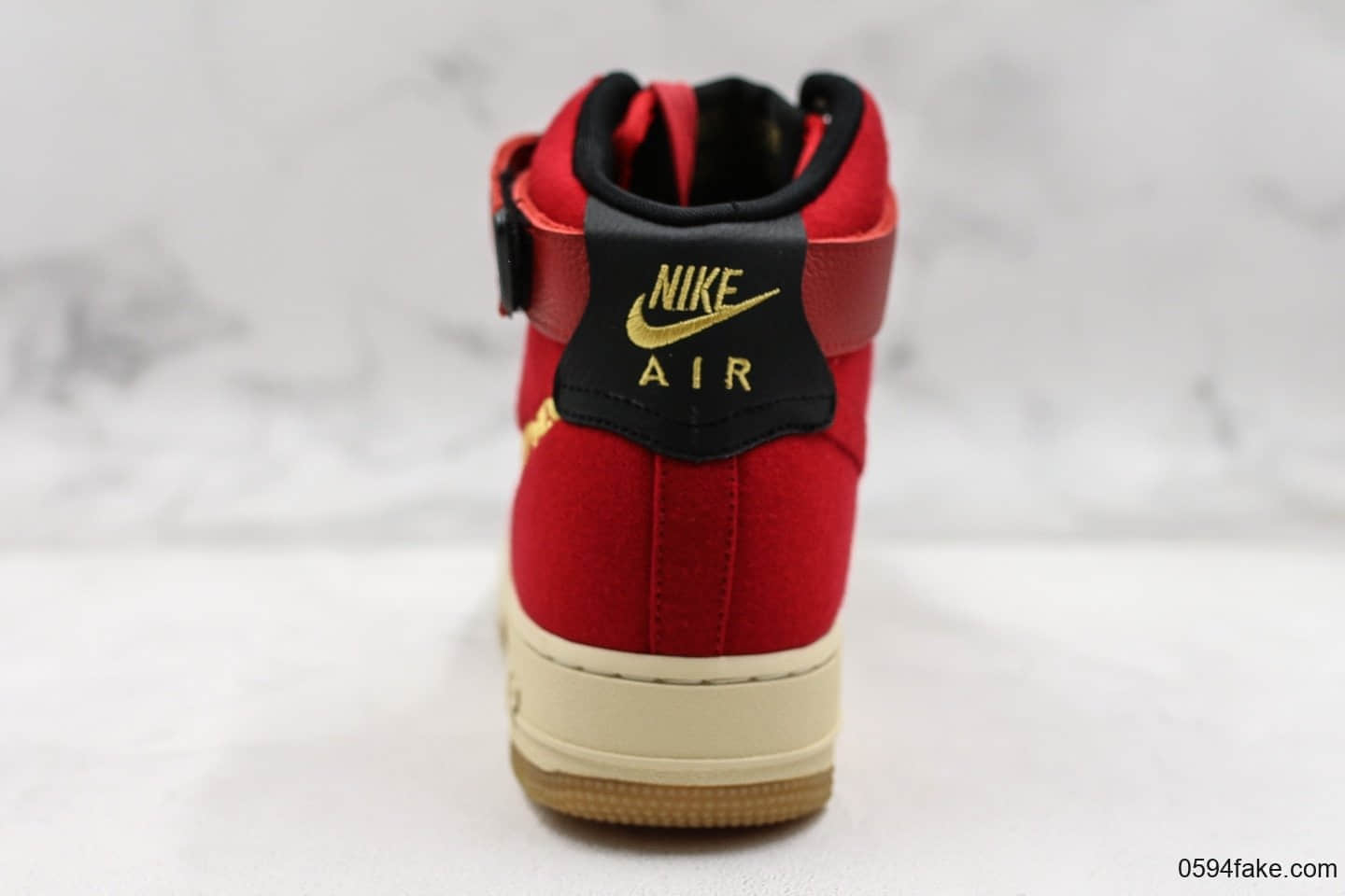 耐克nike Air Force 1 High Premium x maharishi纯原版本空军联名龙纹高帮中国红配色原厂刺绣大勾内置气垫 货号:CI3900-991