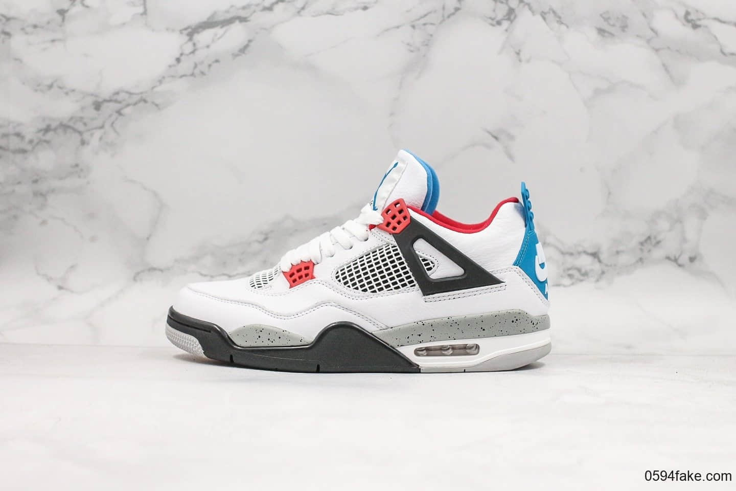 乔丹Air Jordan 4 what the纯原版本AJ4乔丹4代篮球鞋白红蓝水泥鸳鸯配色 (ID:17620) - 图片1
