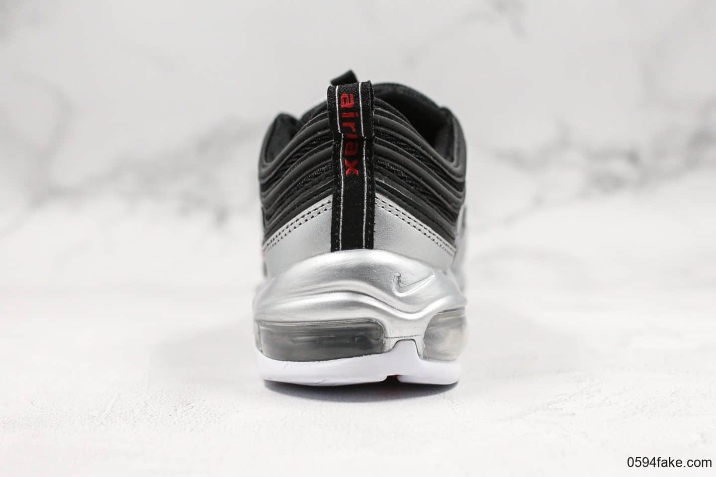 耐克Nike Air Max 97 QS Metallic Pack纯原版本重金属复古气垫百搭休闲运动慢跑鞋银黑红子弹男女鞋最高品质正确细节版本 货号:AT5458-001