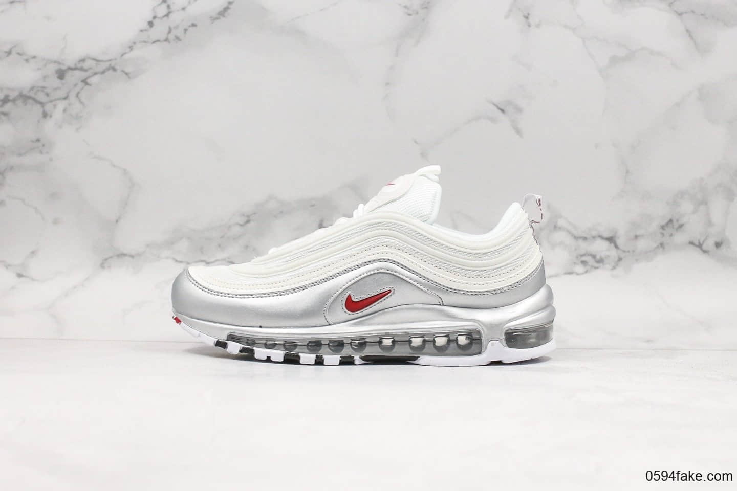 耐克Nike Air Max 97QS白银子弹公司级带半码复古气垫慢跑鞋正确版本工艺原楦开发 (ID:17960) - 图片1