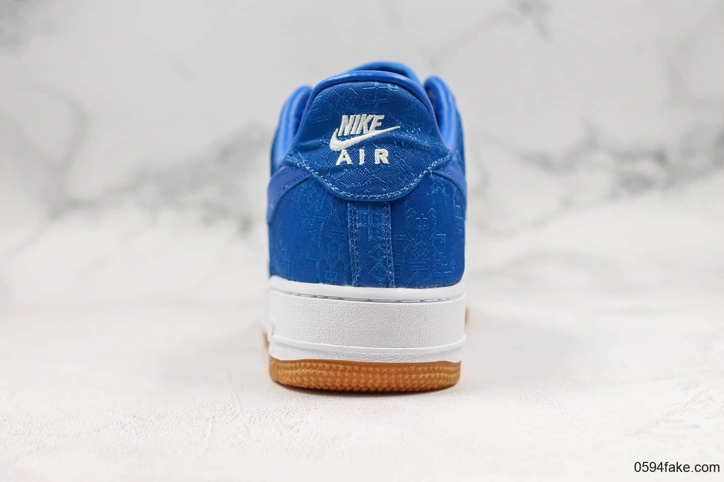耐克CLOT x Nike Air Force 1陈冠希主理品牌联名空军一号蓝丝绸公司级带半码原装夜光水晶外底 货号:AO9286-400