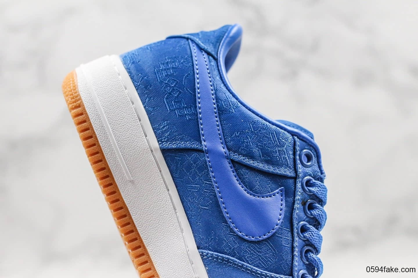 耐克CLOT x Nike Air Force 1陈冠希主理品牌联名空军一号蓝丝绸公司级带半码原装夜光水晶外底 货号:AO9286-400