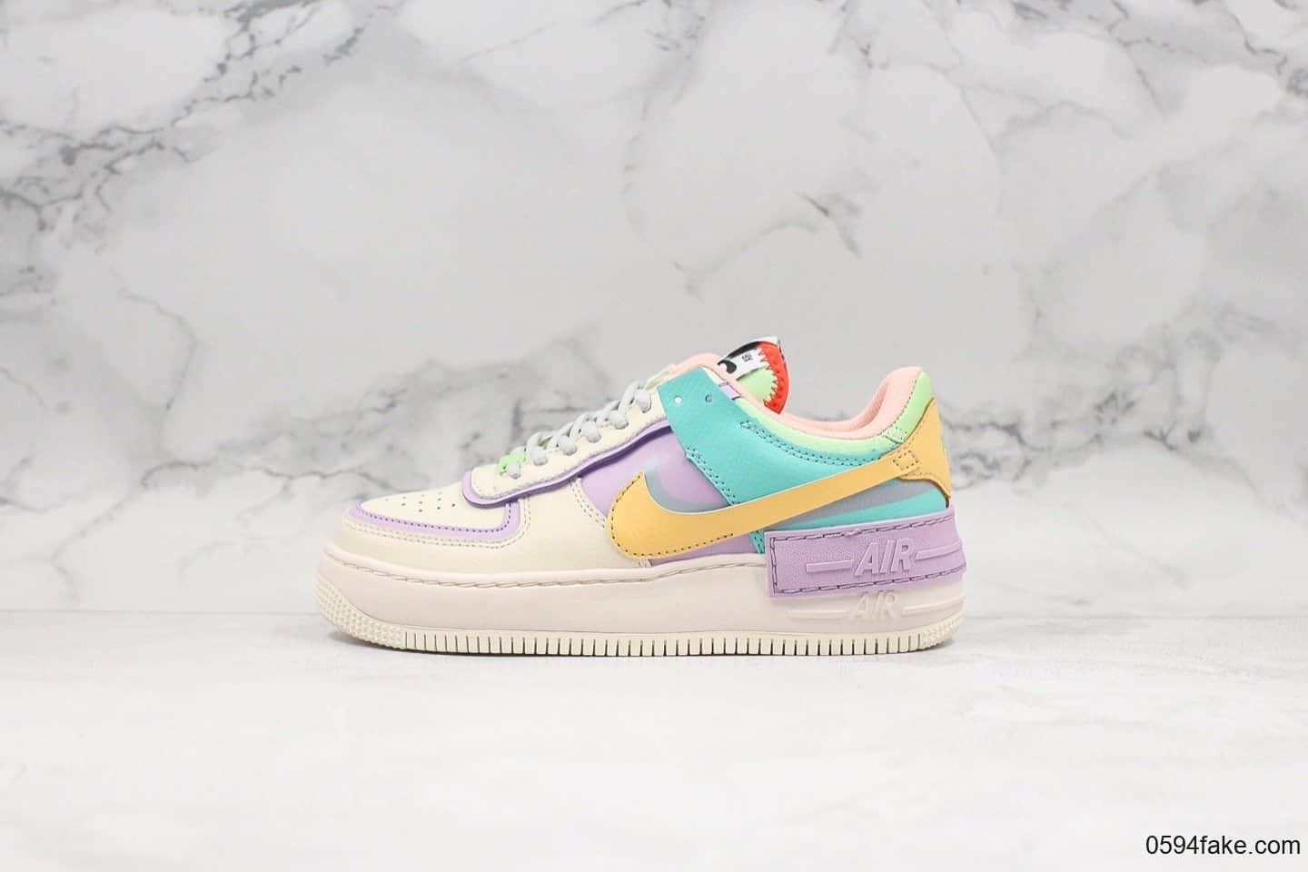 耐克Nike Air Force 1 Shadow “Tropical Twist”拼接马卡龙糖果粉公司级原鞋开发原装组合原底头层小牛皮 (ID:18047) - 图片1