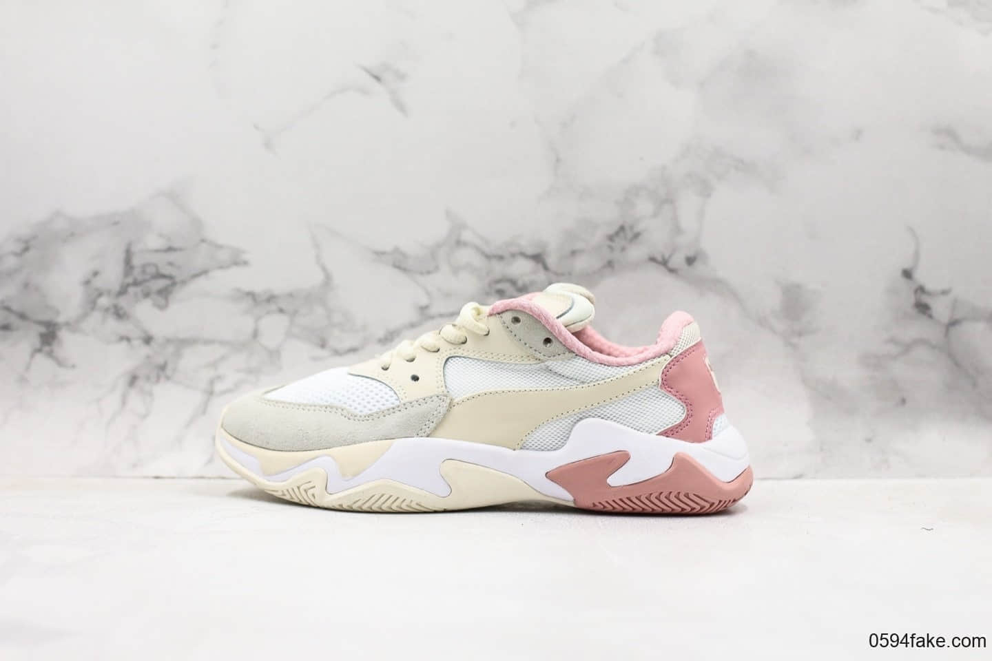 彪马Puma Storm刘雯同款老爹鞋休闲运动鞋白粉色公司级 (ID:18183) - 图片1
