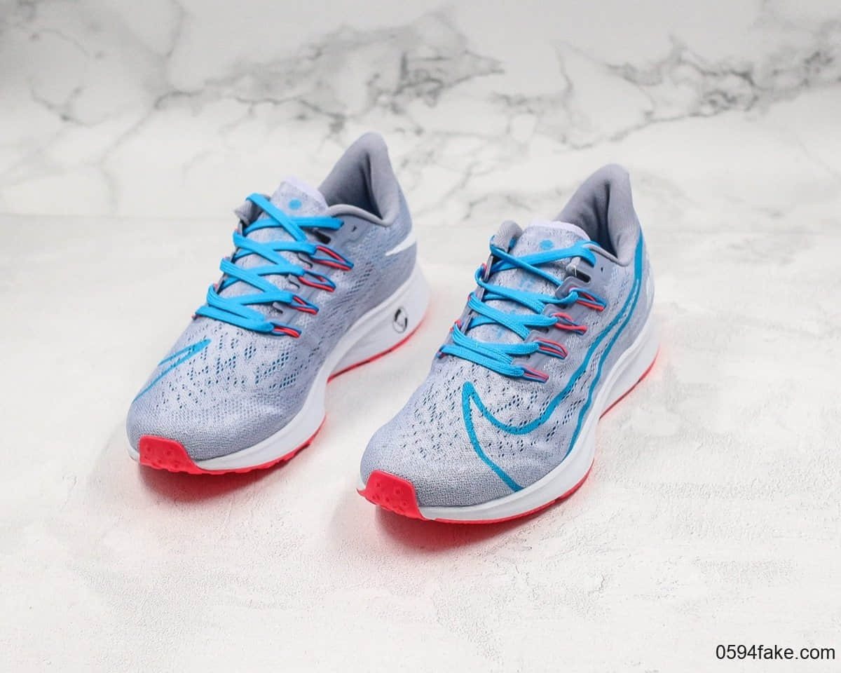 耐克Nike Air Zoom Pegasus 36 JDI登月36代休闲跑步鞋灰蓝色真标带半码编织飞线面透气运动鞋 货号:BV5739-500