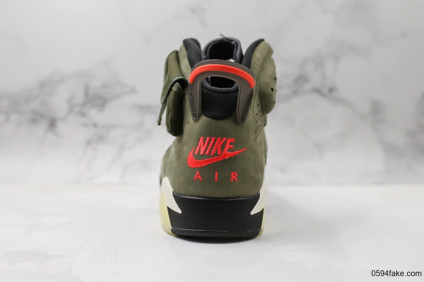 乔丹Travis Scott x Air Jordan 6斯科特联名AJ6橄榄绿OG纯原市售最高版本原鞋开发原厂皮料正确夜光大底 货号:CN1084-200