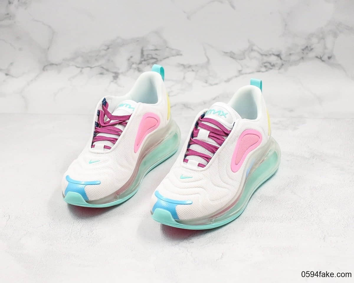 耐克Nike Air Max 720 WMNS气垫鞋休闲跑步鞋白粉色公司级正确3.8cm厚度氦气高回弹气垫版本 货号:AR9293-102
