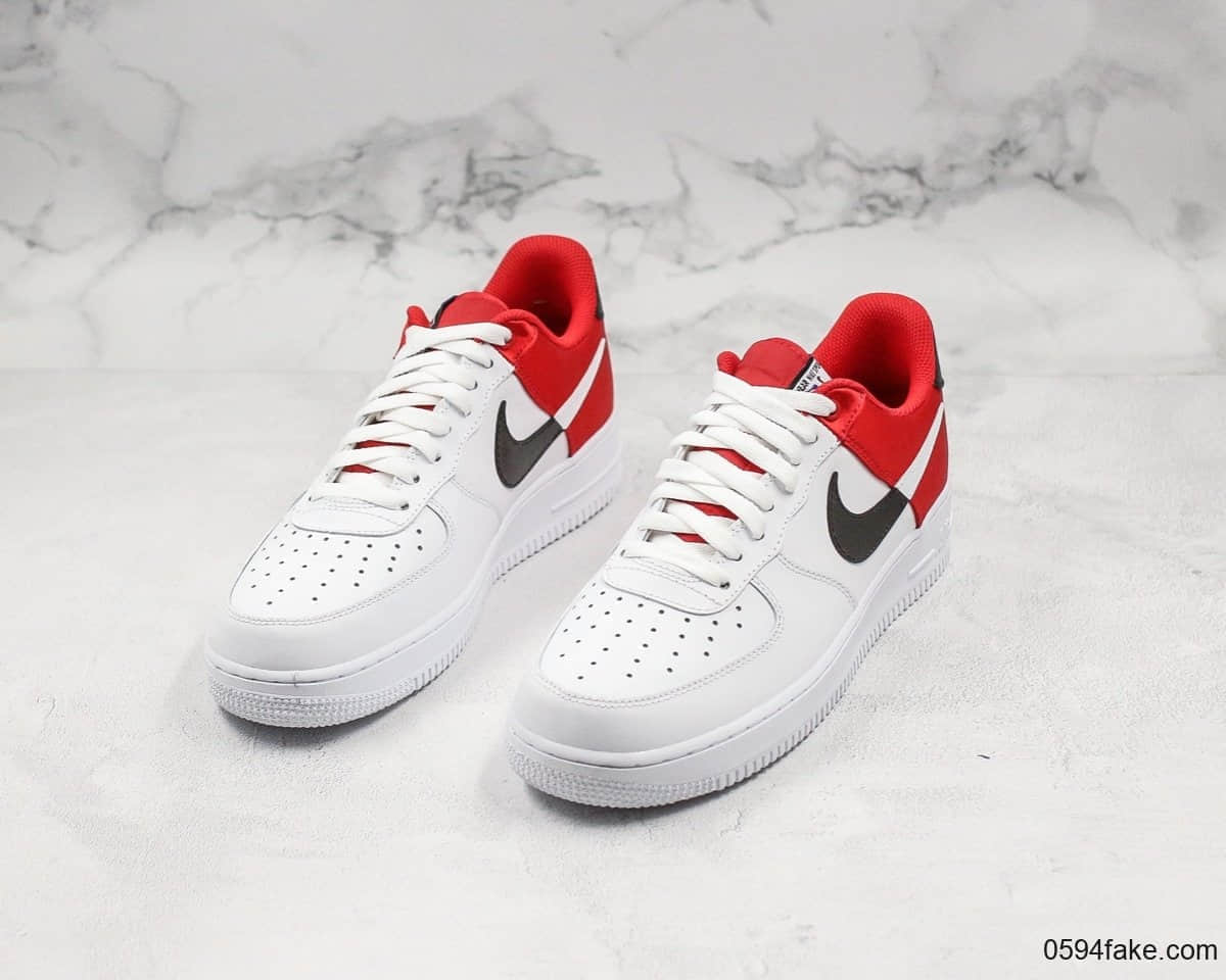 耐克Nike Air Force 1'07 LV8空军一号休闲板鞋断勾红白丝绸公司级带半码原标原盒原厂纸板全掌气垫加持 货号:BQ4420-600