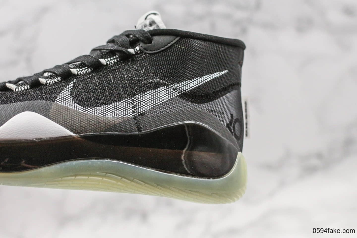 耐克Nike Zoom KD12 EP杜兰特12代实战篮球鞋黑色公司级全掌Zoom气垫外层半透明纤维四向可动Flywire飞线 货号:AR4230-109
