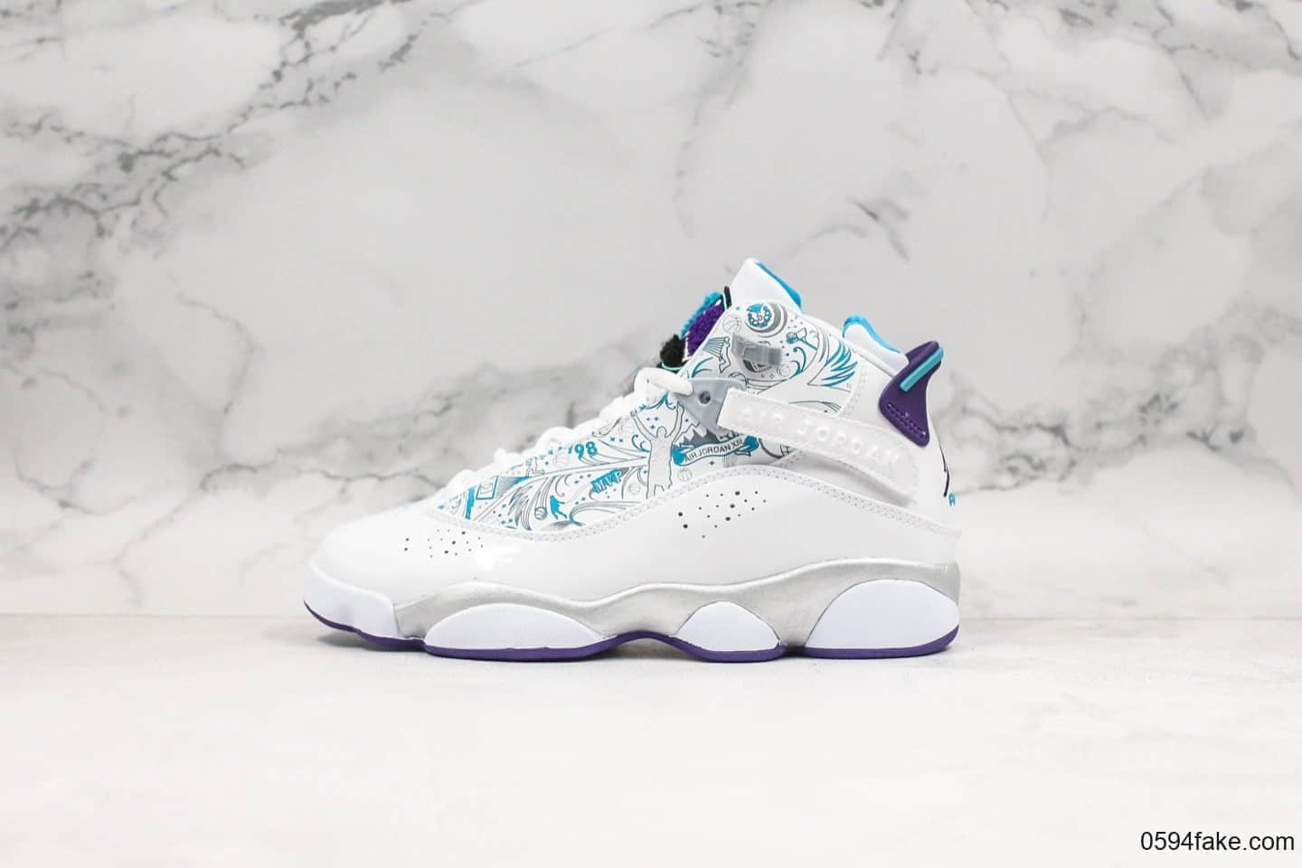 乔丹Air Jordan 6 rings纯原版本稀有复古AJ6银狼配色六冠王系列原盒原标 (ID:19151) - 图片1