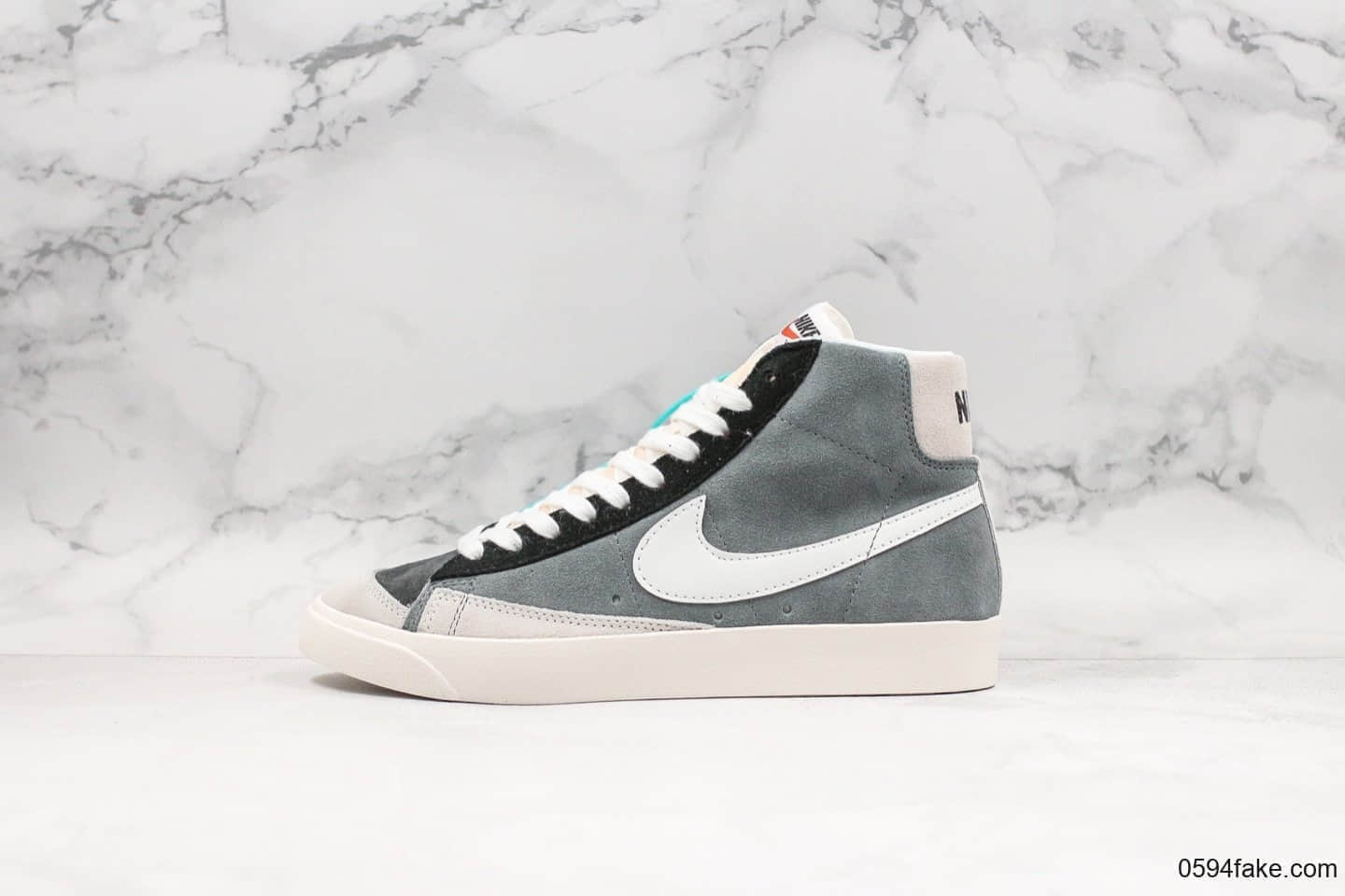 耐克Nike Blazer Mid ’77 VNTG WE纯原版本高帮开拓者加绒款浅灰色休闲板鞋 (ID:19175) - 图片1