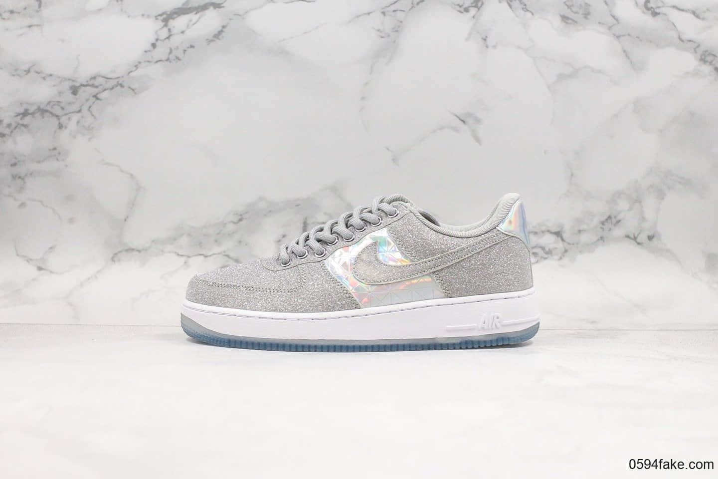 耐克NIKE AIR FORCE1 REBEL XX纯原版本乙亥年空军一号低帮闪银配色原厂数据档案开发 货号:BV7344-090