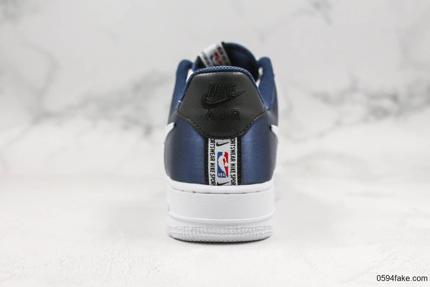 耐克Nike Air Force 1'07 LV8 1HO19纯原版本低帮空军一号白蓝丝绸NBA球队标签原厂头层皮质搭配绸缎材质 货号:BQ4420-400