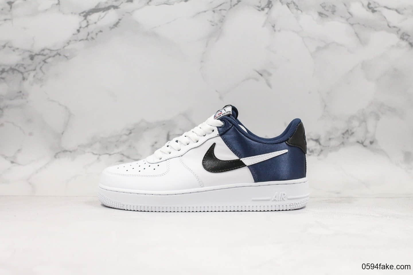 耐克Nike Air Force 1'07 LV8 1HO19纯原版本低帮空军一号白蓝丝绸NBA球队标签原厂头层皮质搭配绸缎材质 货号:BQ4420-400
