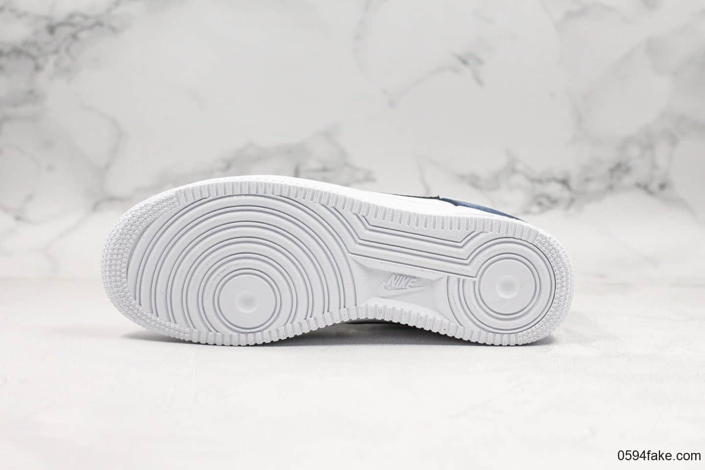 耐克Nike Air Force 1'07 LV8 1HO19纯原版本低帮空军一号白蓝丝绸NBA球队标签原厂头层皮质搭配绸缎材质 货号:BQ4420-400