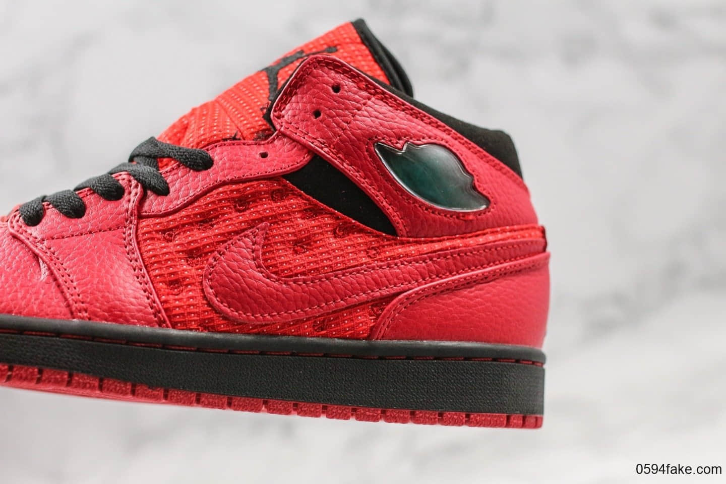 乔丹Air Jordan 1 Retro '97纯原版本中帮猫眼AJ1红色原厂内置气垫原盒原标鞋开模 货号:555071-661